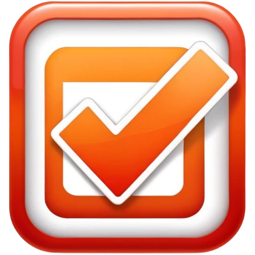 a checkbox with a white checkmark over top of a red-to-orange gradient background emoji