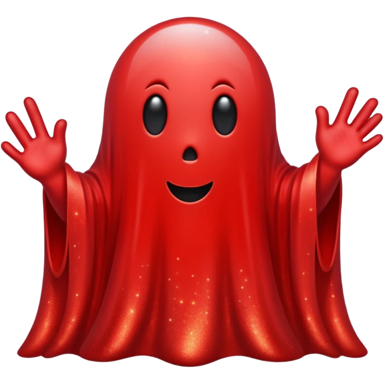 red glitter ghost style emoji