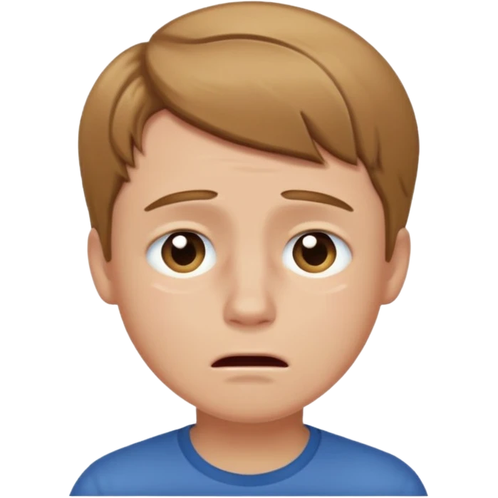 White boy with light brown hair crying  emoji
