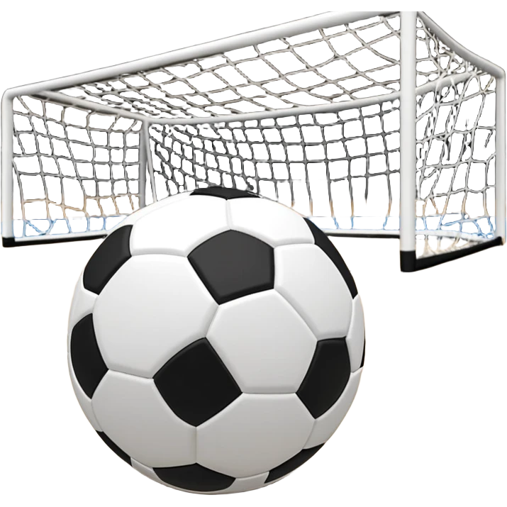 A mini football (futsal) ball placed on the court, with the goals and boundary lines visible in the background. The scene captures the fast-paced nature of the sport, with the compact indoor court and a focus on the ball ready for action. emoji