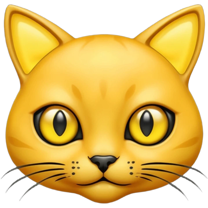 dark yellow alien cat face with alen eyes emoji