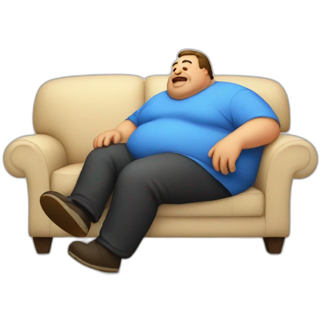 Fat lazy man on the couch emoji