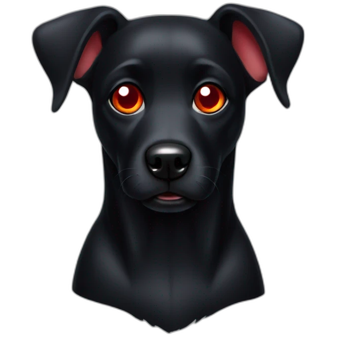 Black dog with red eyes emoji