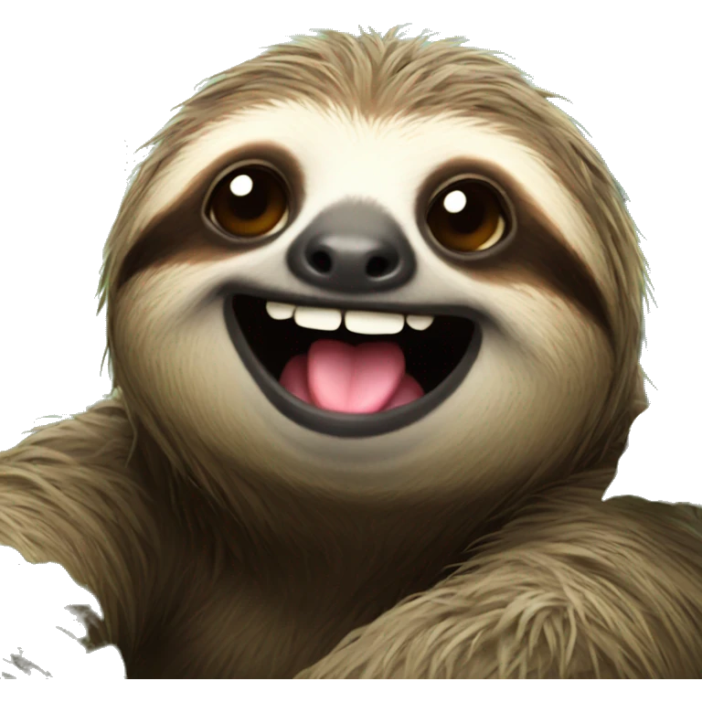 sloth with happy fae emoji