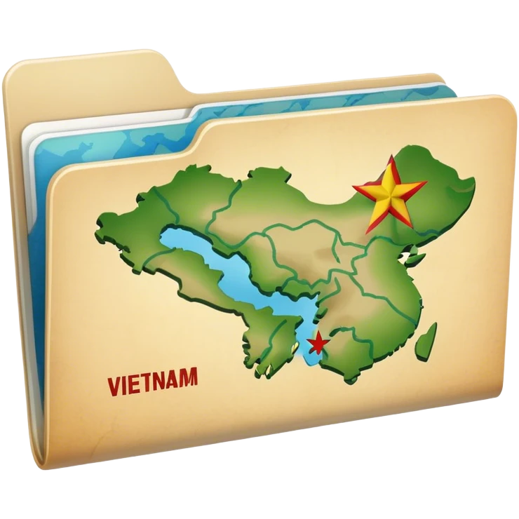 folder with map of vietnam inside emoji