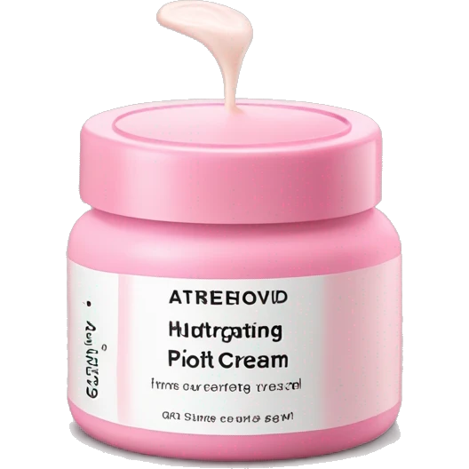 hydrating pink cream pot with label emoji