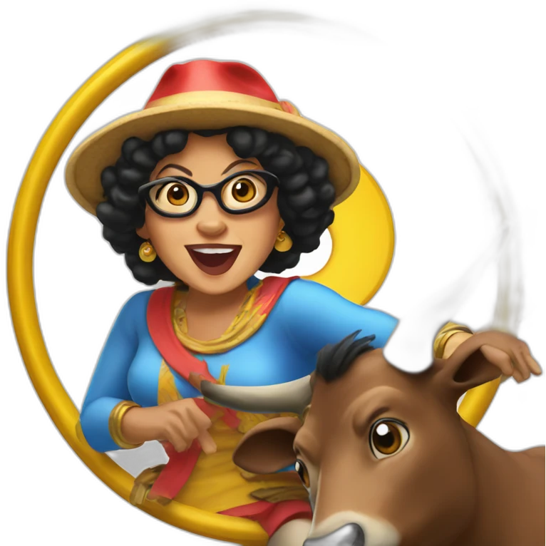 Megawati riding bullseye emoji