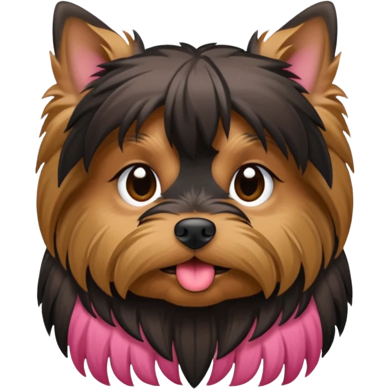 Yorkshire terrier na privada sentado fazer poop emoji