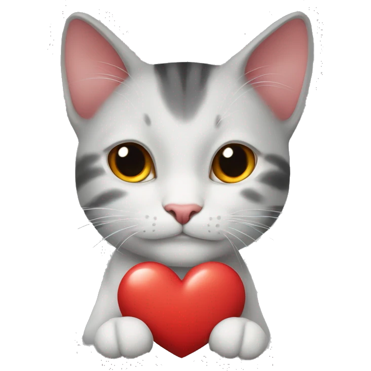 The cat’s red paws show the heart emoji
