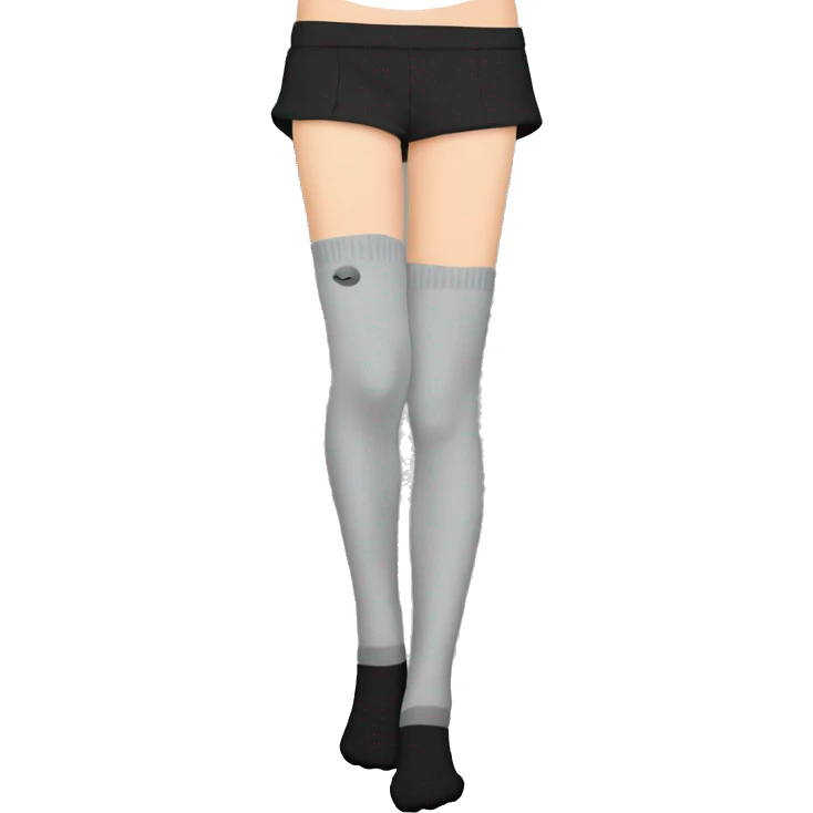 Just Plain Black over knee socks emoji