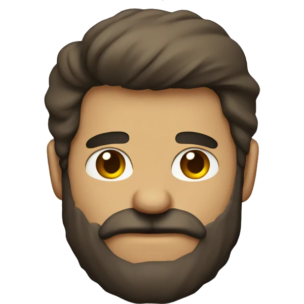 Hombre morocho despinado con barba emoji
