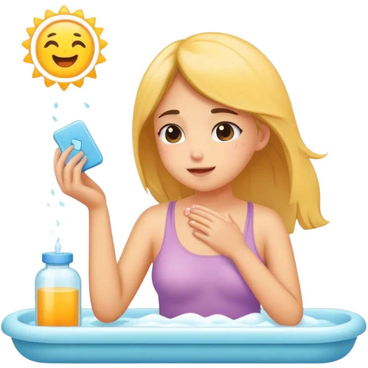a girl doing self-care routine emoji
