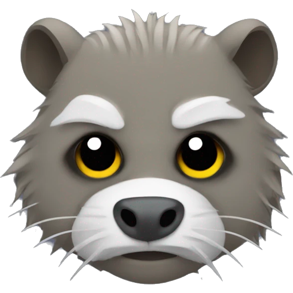 A coypu with a Batman mask emoji