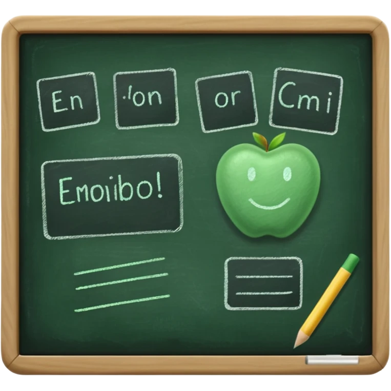 green black board notes on it emoji