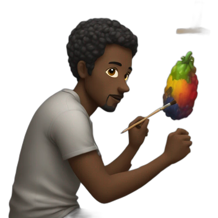 Black is painting a picture emoji