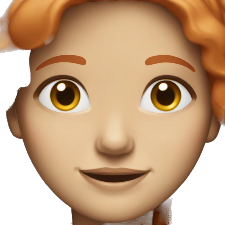 smiling girl with red hair, light skin and blue eyes emoji