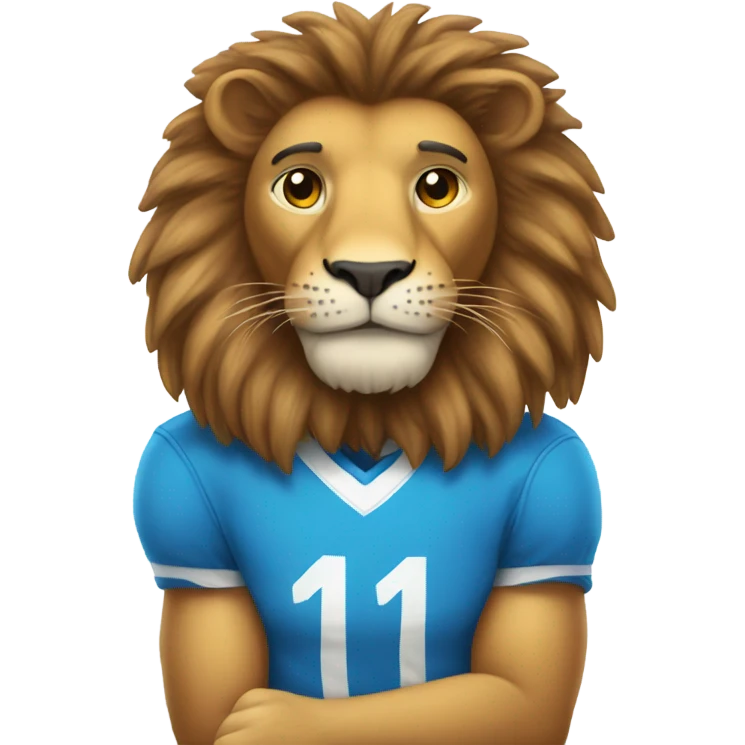 Lion with blue footed jersey on emoji
