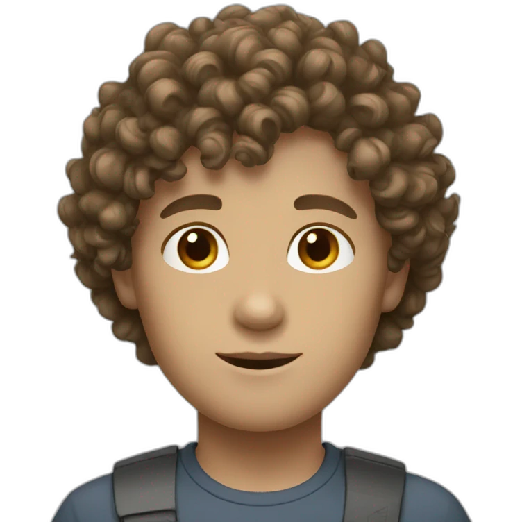 white boy short curly brown hair emoji