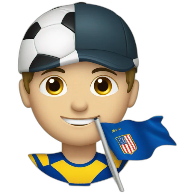 Fußballfan mit fahne emoji