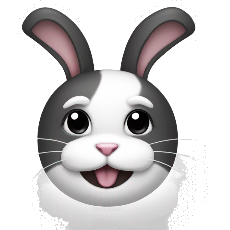 black and white rabbit emoji