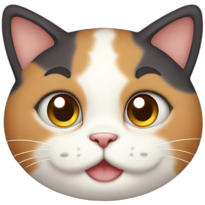 cute calico cat with a round face and chubby cheeks emoji