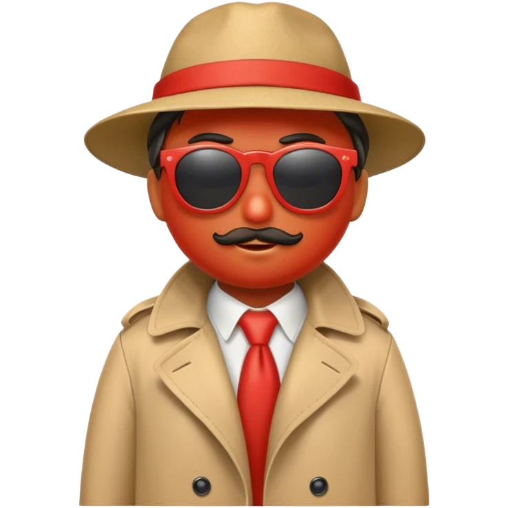 Tomato in a trenchcoat and hat and sunglasses emoji