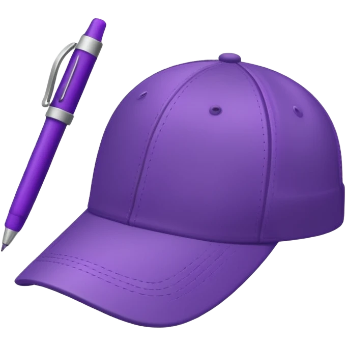 A plastic brown ball cap and the long rectangle purple. (With a pen) And looks like a BFDI style emoji