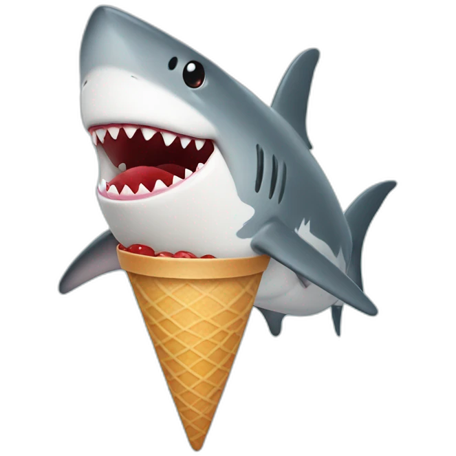 Shark with ice cream emoji