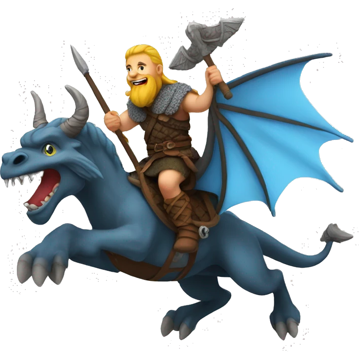 Viking on a flying dragon emoji