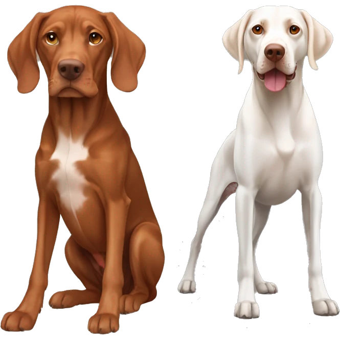 Two vizslas and Germain short hair pointer emoji