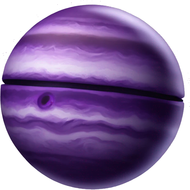 Purple planet with similar features of Jupiter and saturn , realistic with no face, theme of love emoji