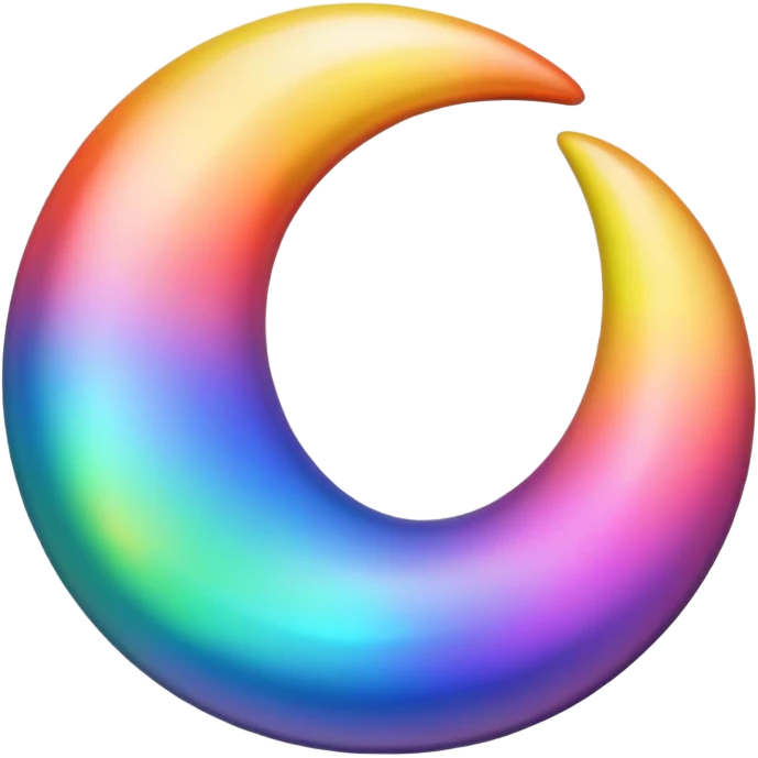 Rainbow crescent moon emoji