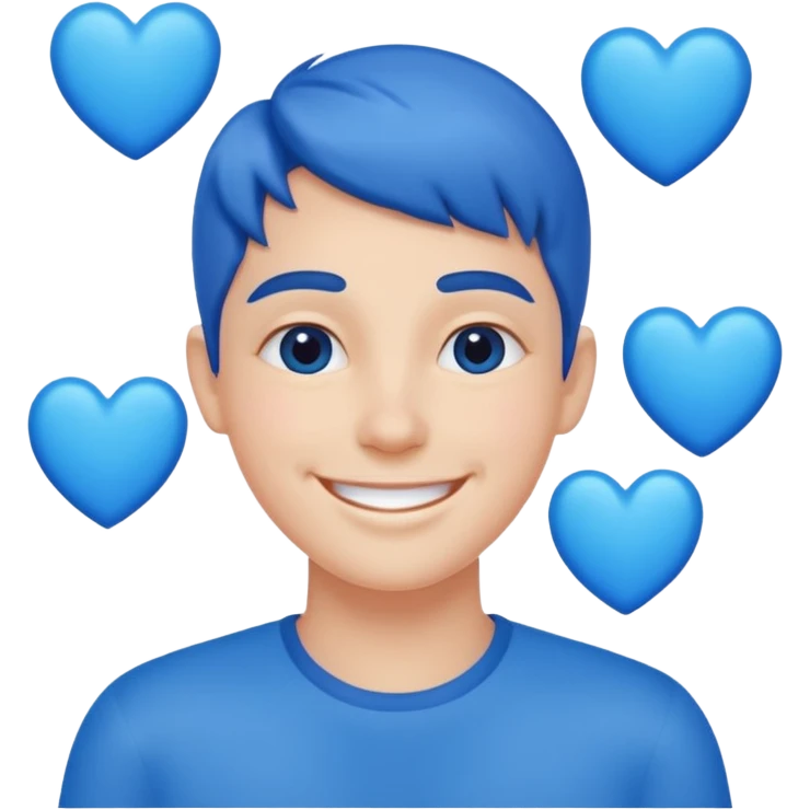 Head 🥰of love with blue hearts emoji