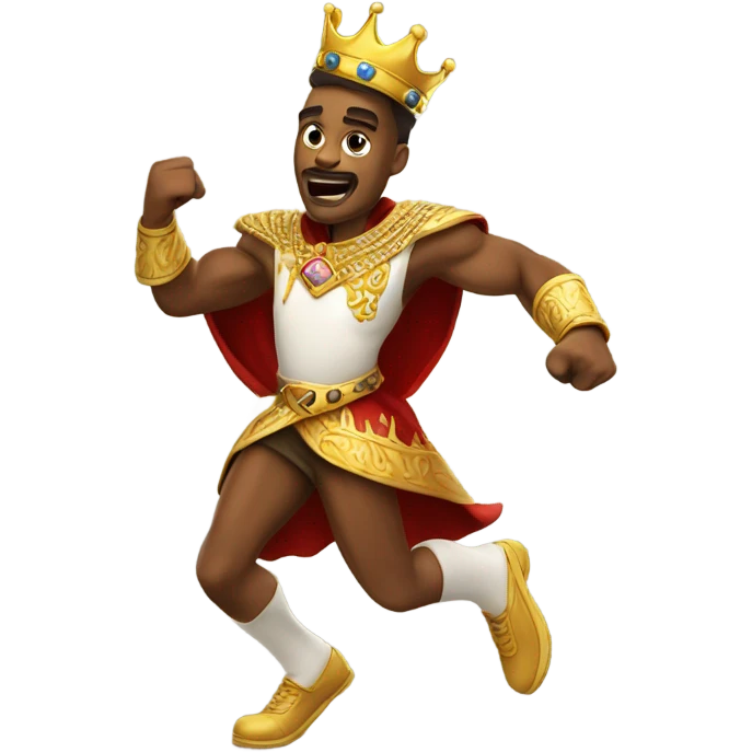King running with crown emoji