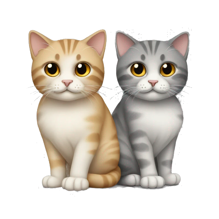Two Scottish cats, one sand-colored and the other gray emoji