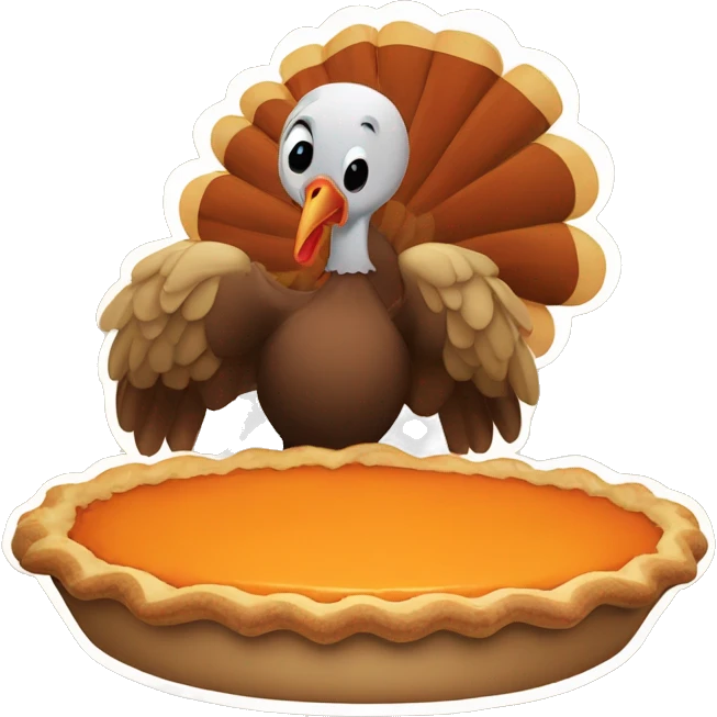 Turkey eating a pumpkin pie  emoji