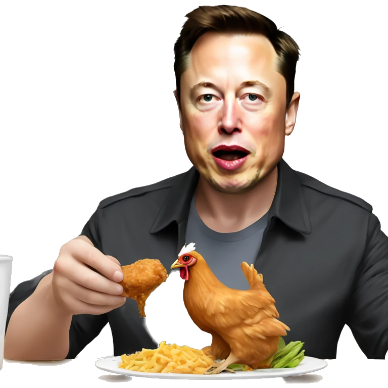 Elon musk eating chicken  emoji