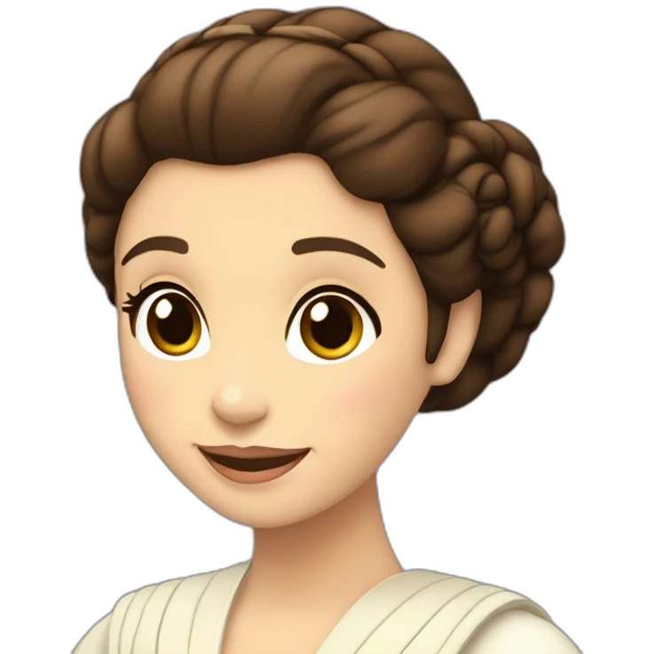 princesa Leia sonriendo mucho emoji