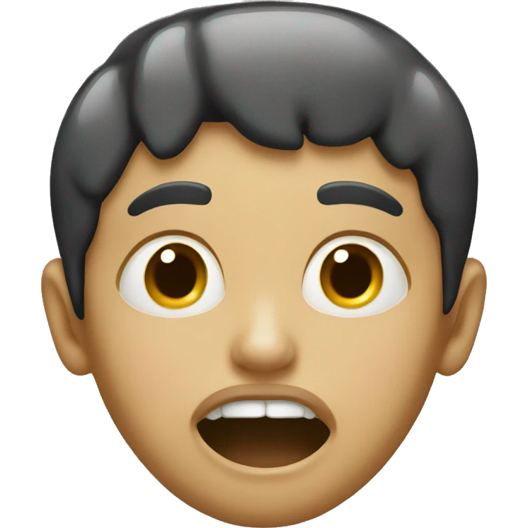 Boy with cream dripping from mouth emoji