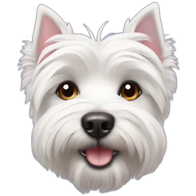 Westie with heart eyes emoji