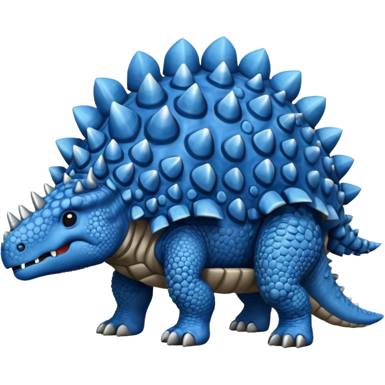 As un emoji de el dinosaurios ANQUILOSAURIO de perfil en color azul emoji