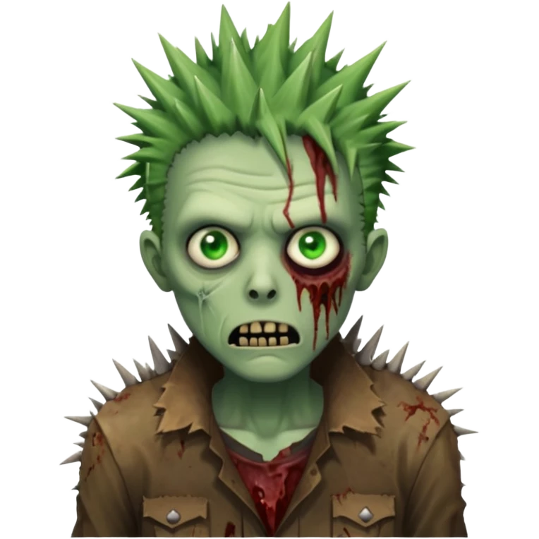 zumbi com cabelo espetado emoji