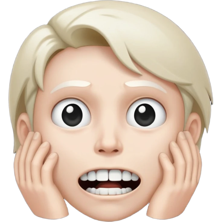 Super idol with a worried face but the upper teeth are sticking out and the background is pitch black and super idol is a grayish white color and super idol is kind of like a staticky type of image emoji