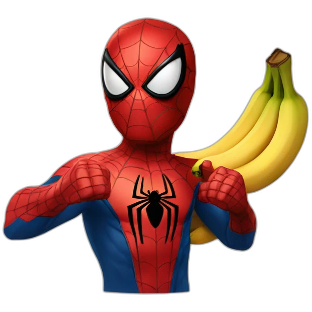 Spiderman avec une Banane emoji