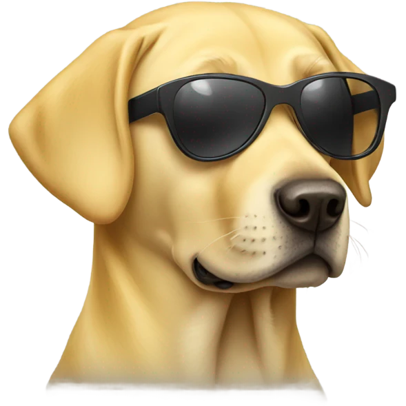 yellow Labrador wearing sunglasses emoji