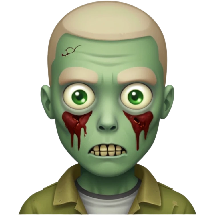 Zombie with buzz cut emoji