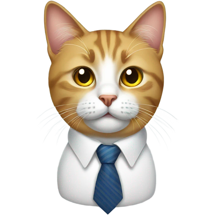 A cat wearing a tie emoji