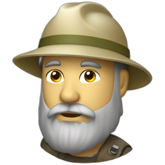 Bearded man with pith helmet emoji
