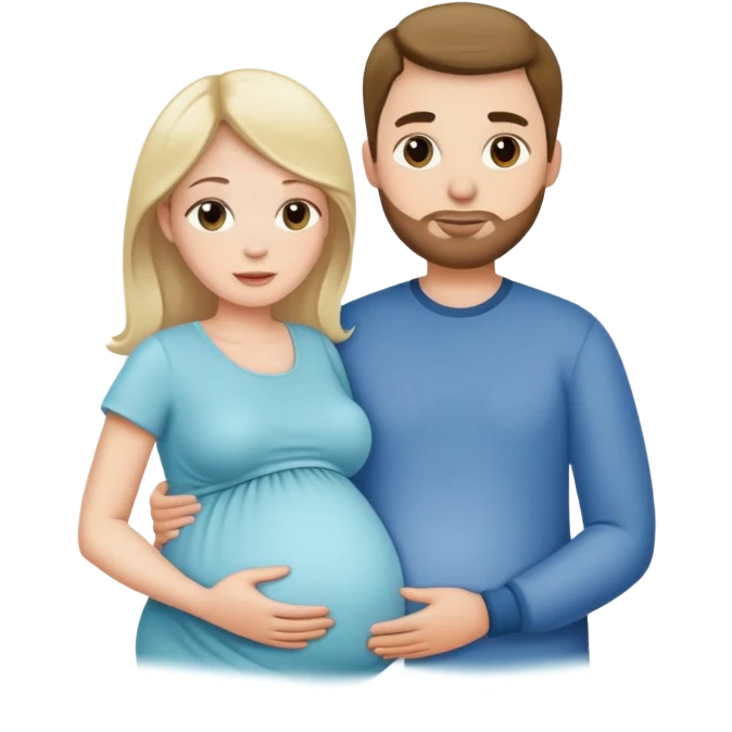 white pregnant woman and her husband emoji