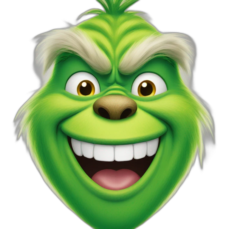 Grinch face smiling emoji